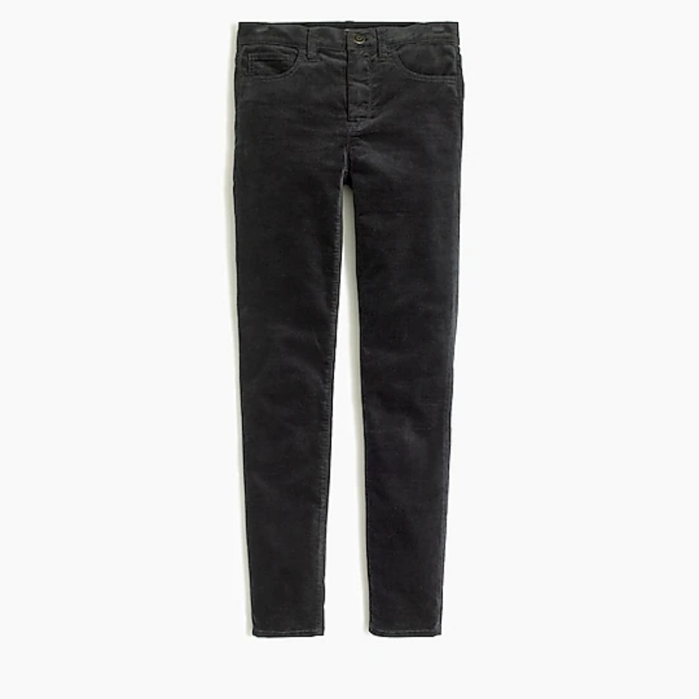 J. Crew midrise skinny jeans in velvet